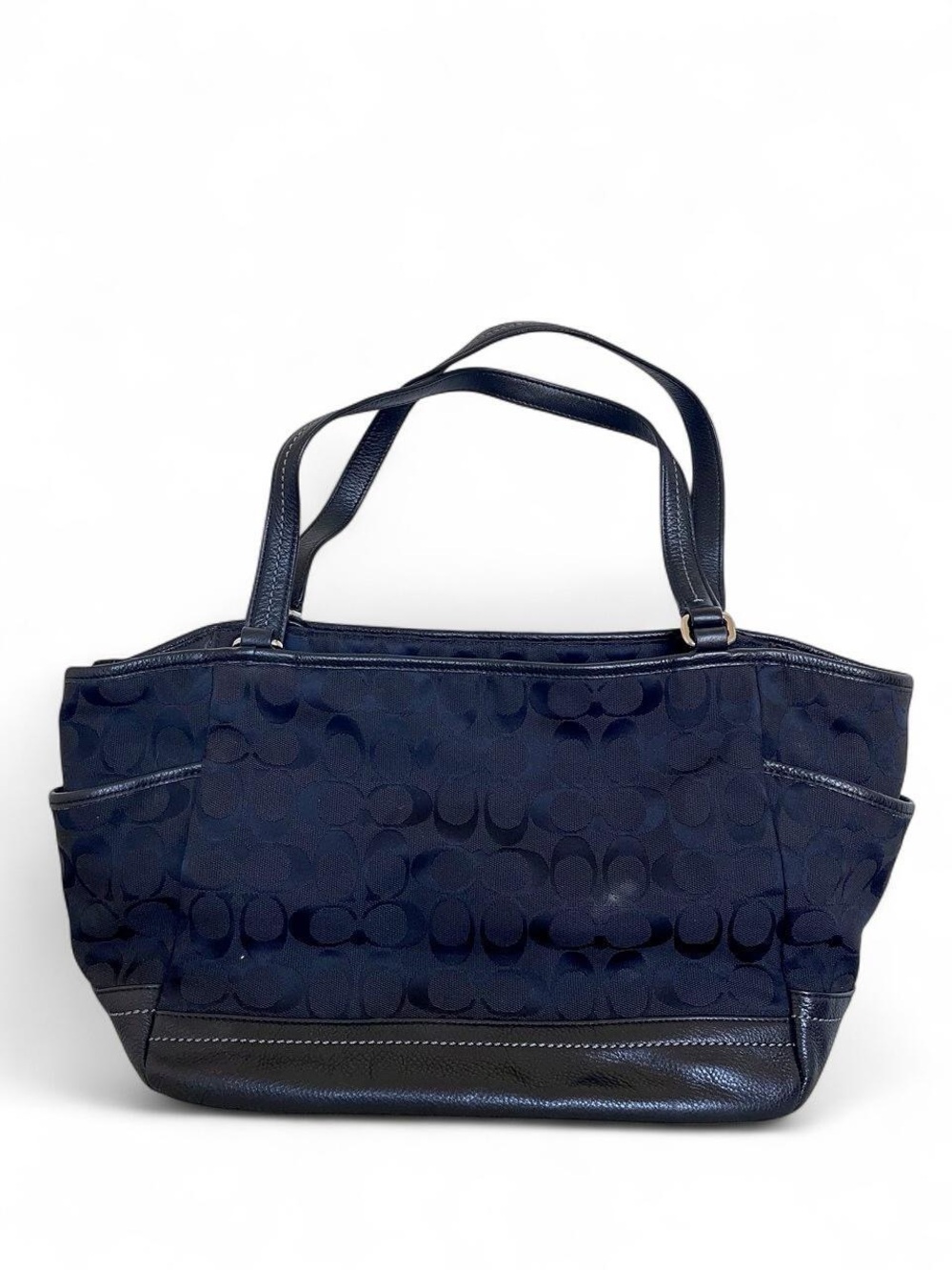Coach Black Signature Carrie Jacquard Shoulder Tote - Picture 2 of 6